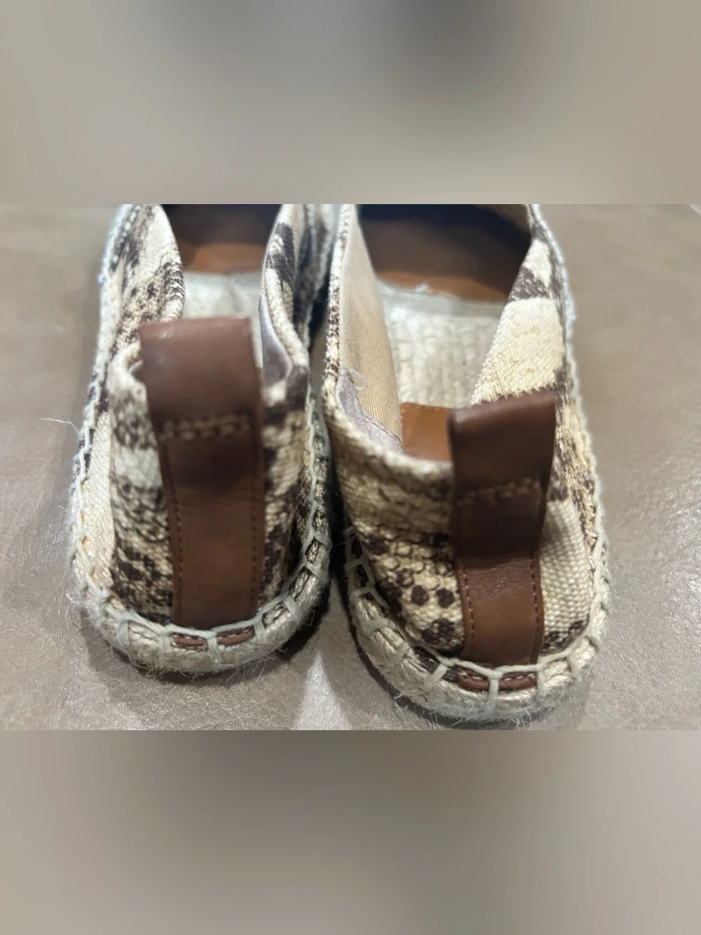 Ralph Lauren Women's Snake-Print Espadrilles in Beige and Brown